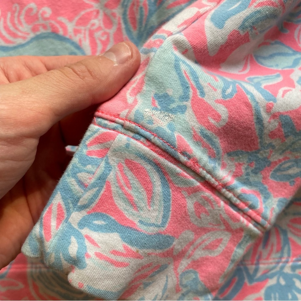Lilly Pulitzer Skipper Popover Quarter Zip Up Sweatshirt Sun Siren Summer Ray - Picture 9 of 9